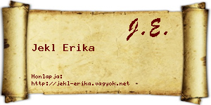 Jekl Erika névjegykártya